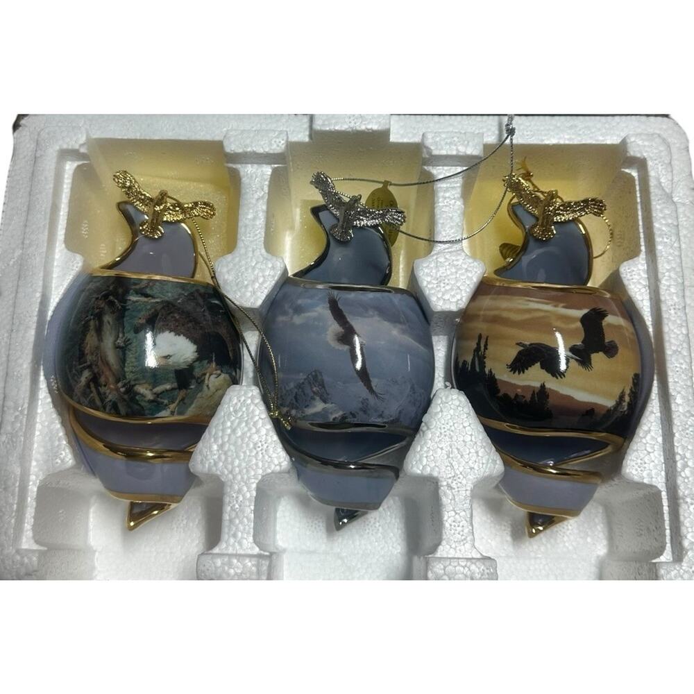 Vtg Bradford Edition on Eagles Wings Heirloom Porcelain Ornament Collection 2001